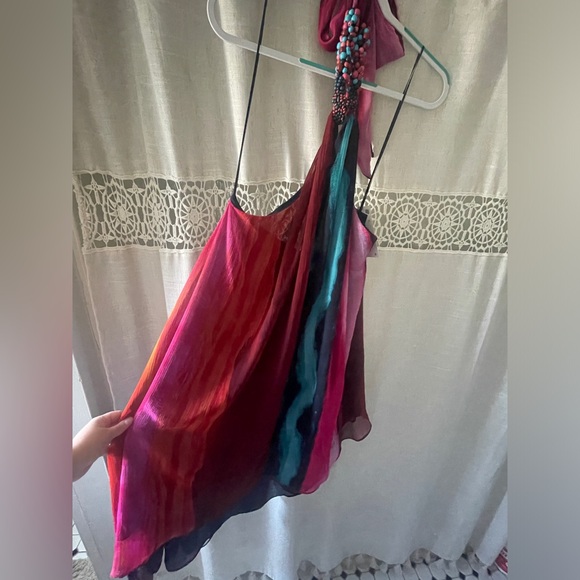 NWT ZARA Beaded Halter, Low Back Dress - Picture 3 of 6